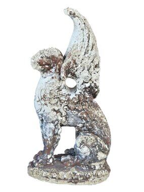 Antique Winged Griffin Statue Shabby Aged Patina Distressed Lion Wings Vintage